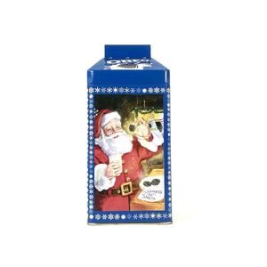 Oreo Cookie Milk Carton Collectible Tin Christmas Container Santa Claus Canister